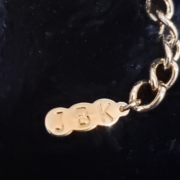 JBK Designer Signed Stone Cross Pendant on Long Ch - Picture 7 of 9